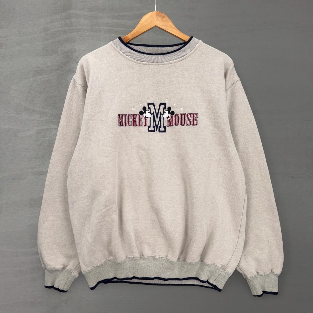 Vintage Disney Mickey & Co. Sweatshirt Gray Classic Mickey Mouse Embroidered XL